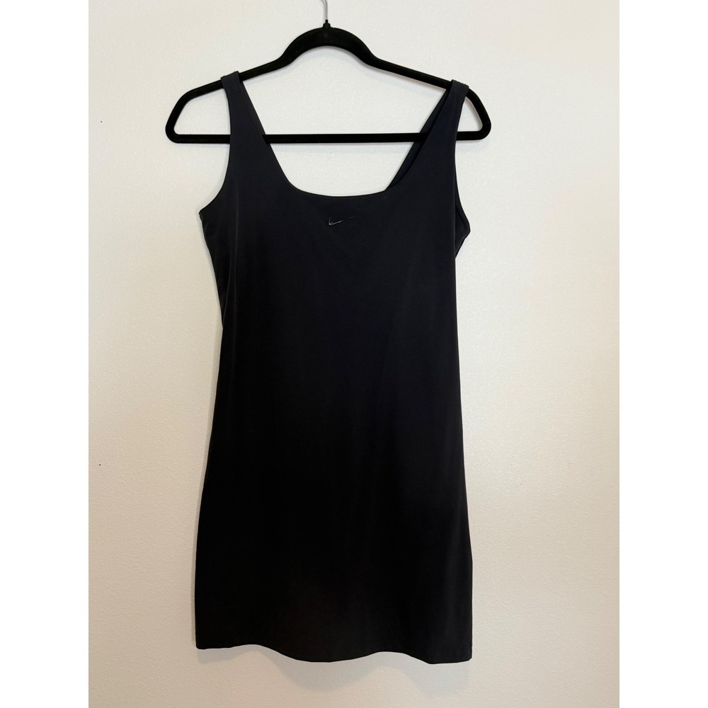 Nike Women Bliss Luxe Black Athletic Tennis Dress‎ Scoop Neck Built-in Bra Small